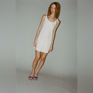 Deiji Studios Babylock white mini cotton dress size s/m